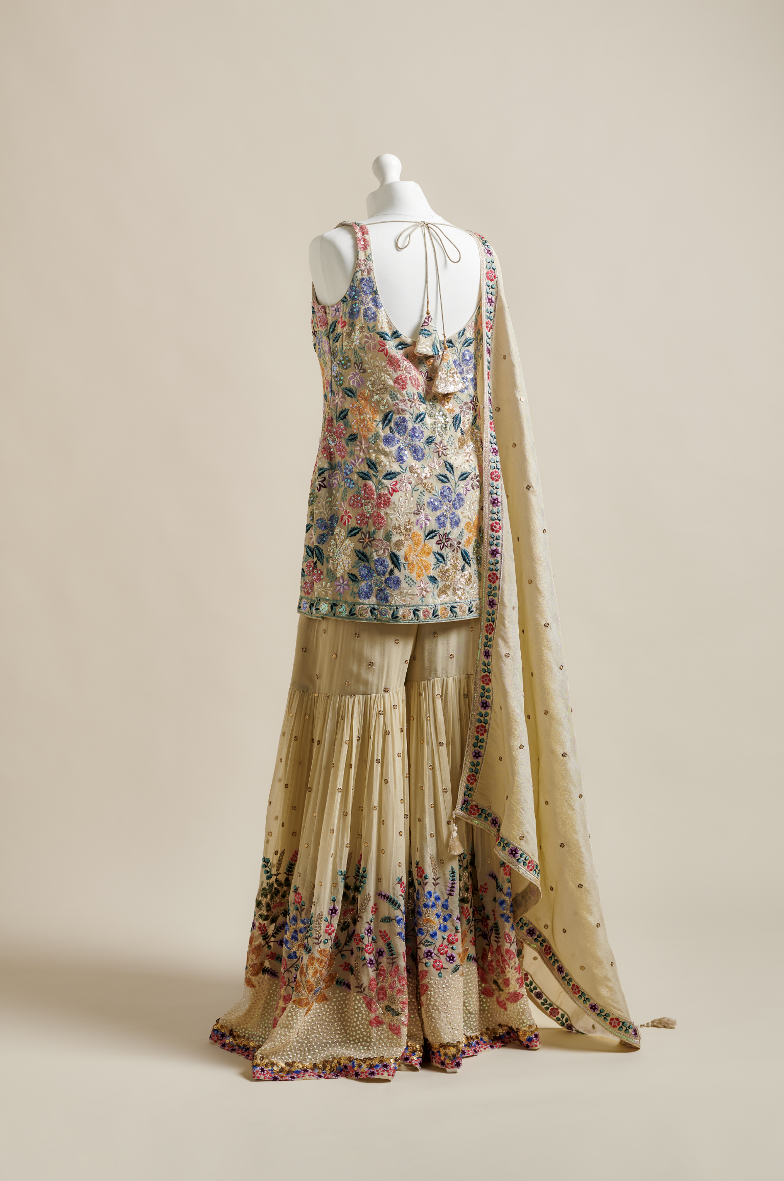 Ivory Embroidered Floral Set - Image 2